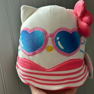 NWT Squishmallows Official Plush Hello Kitty Bathing Suits & Sunglasses 8in